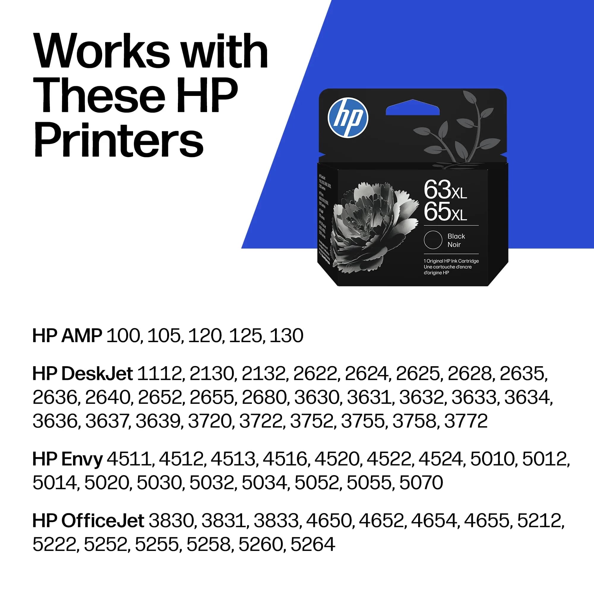 HP 63XL / 65XL Black High-Yield Ink Cartridge | Fade-Resistant Documents - view 2