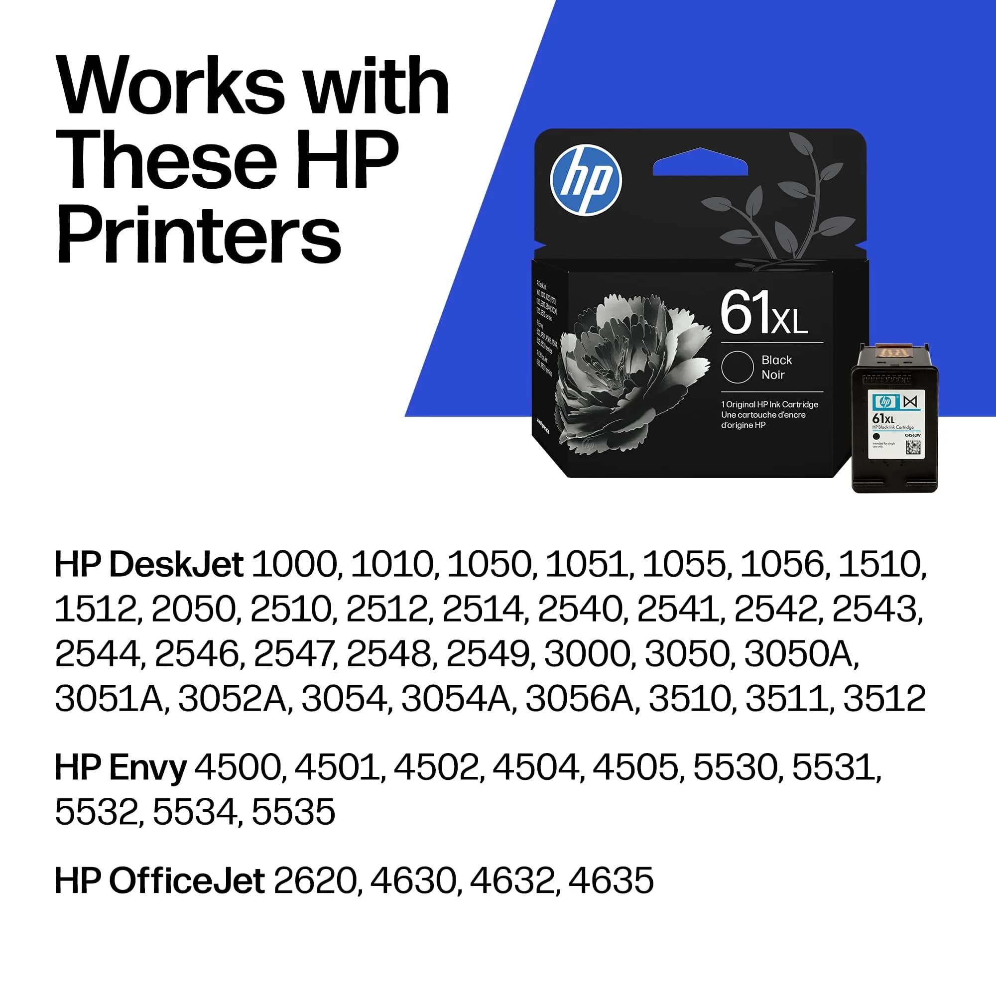 HP 61 Black Ink Cartridge (360 Pages) | High-Yield Black Ink for HP Printers | Ideal for Students - view 2