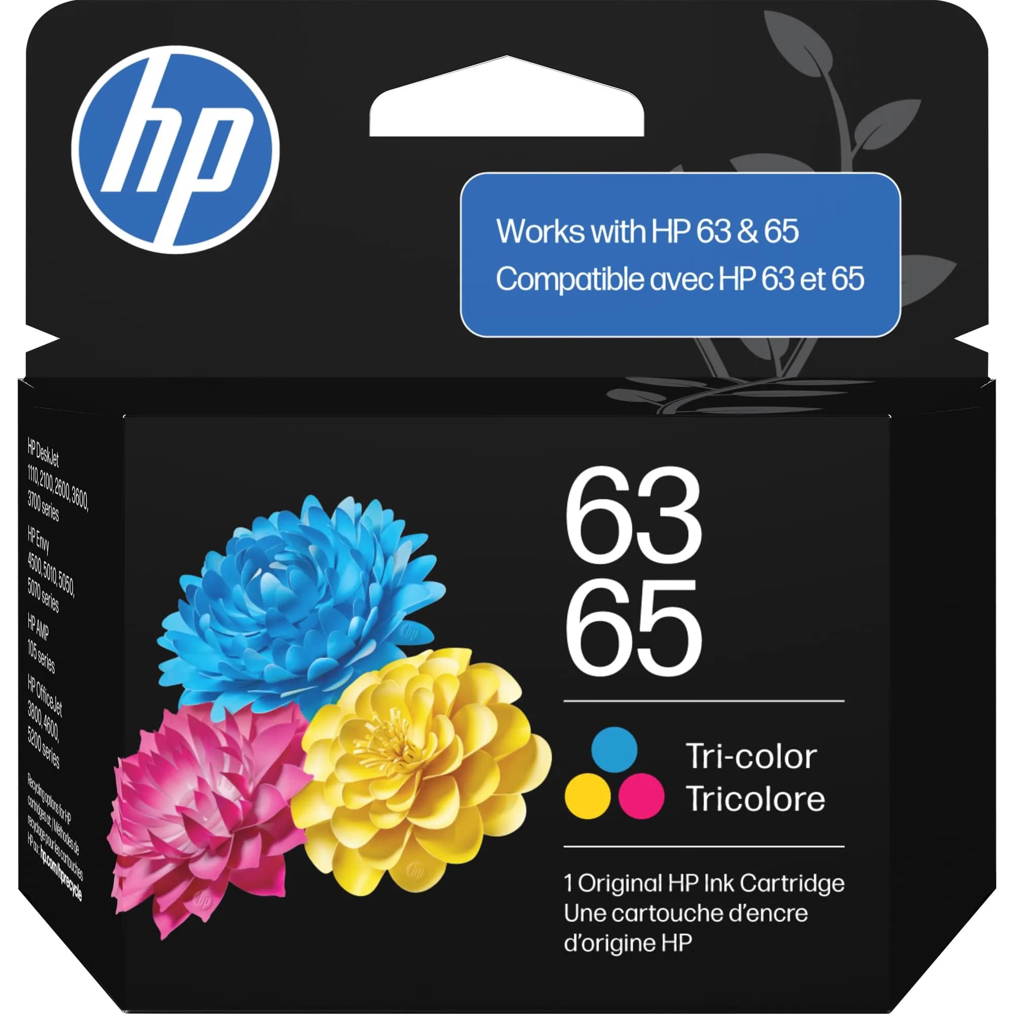 HP 63 Tri-Color Ink Cartridge - 100 Pages Yield - Model 63/65 - main product image