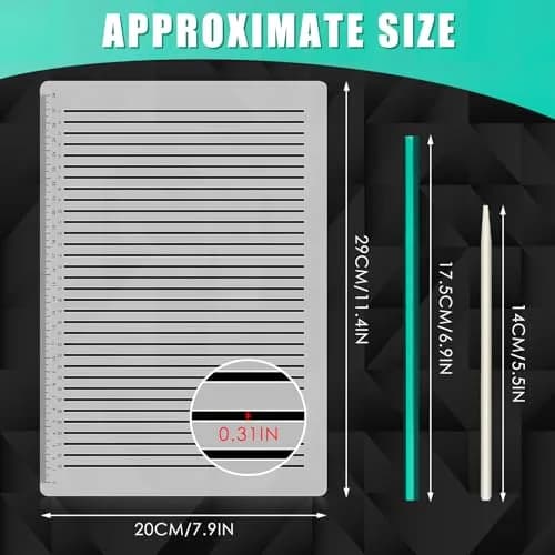 Fainne 2-Pack Plastic Straight Line Stencil Template | 8mm Line Space thumbnail 2