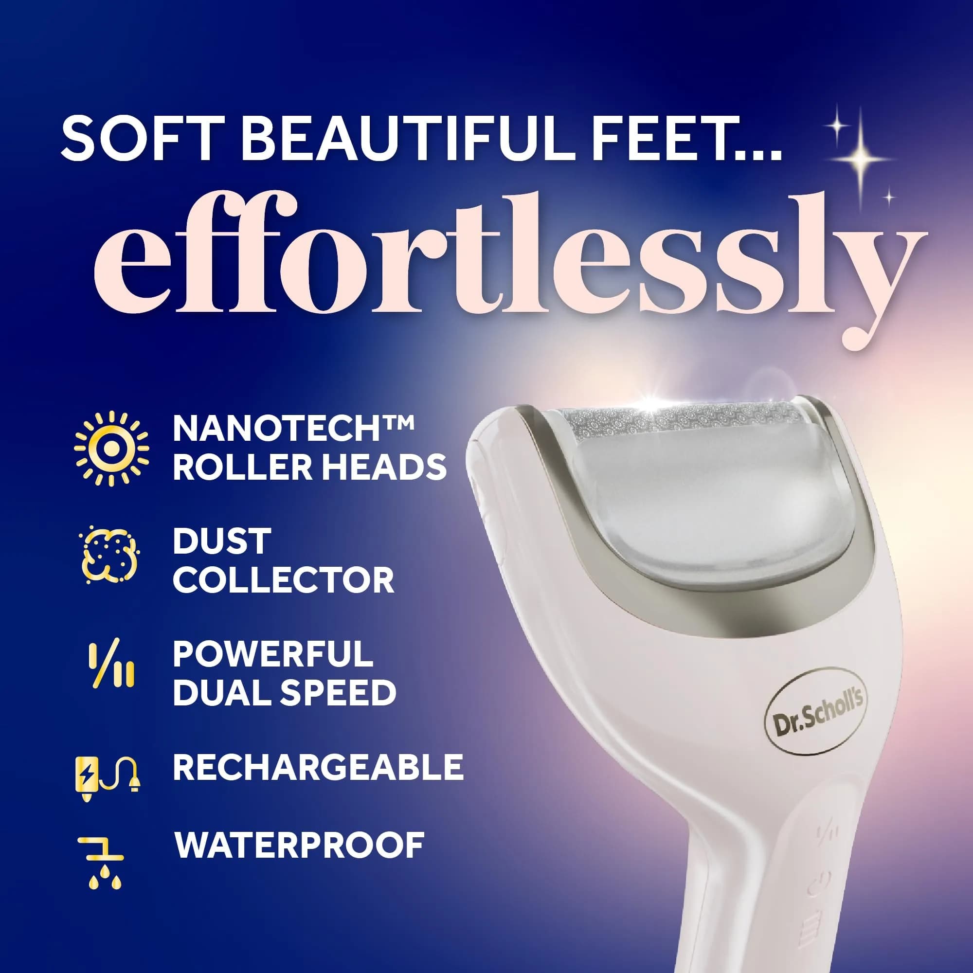 Dr. Scholl's Pedi Perfect Luxe Electric Foot File & Cream Kit | 200ml (6.76 Fl Oz) | Waterproof & Rechargeable - view 3
