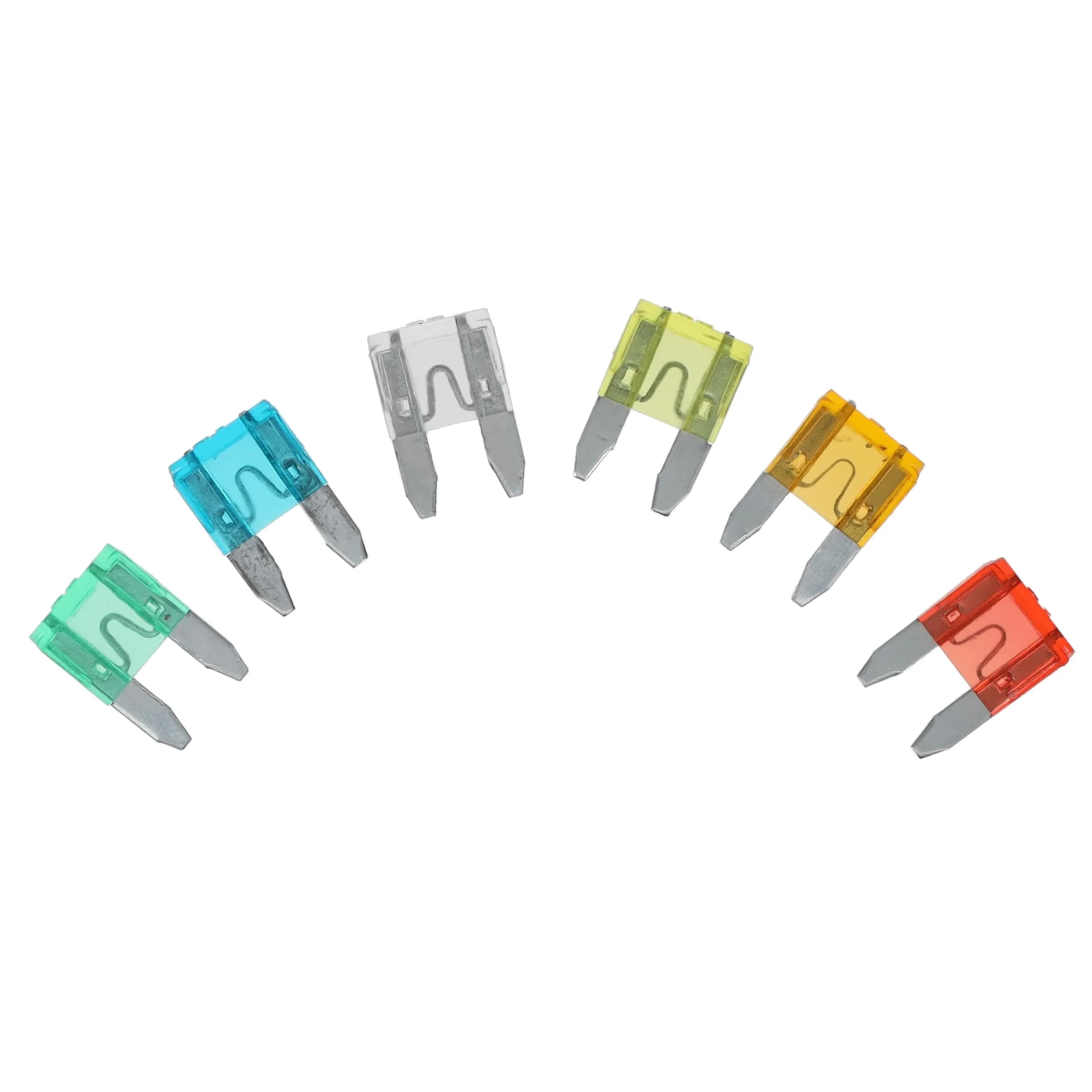 RoadPro 52-Piece Mini Fuse Set with Storage Case | Assorted Amperage, Fast-Acting Protection — MultiColor