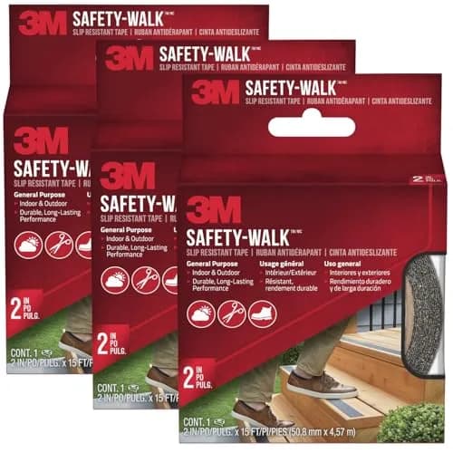 3M Safety-Walk Slip Resistant Tape 2 in x 15 ft (Pack of 3) | Heavy Duty Black Traction for Stairs & Wet Areas thumbnail 1