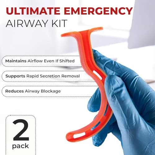 Berman Oral Airway Emergency Kit 2-Pack | Color Coded Disposable Polypropylene Airways for First Aid, EMT, Paramedic, CPR thumbnail 2