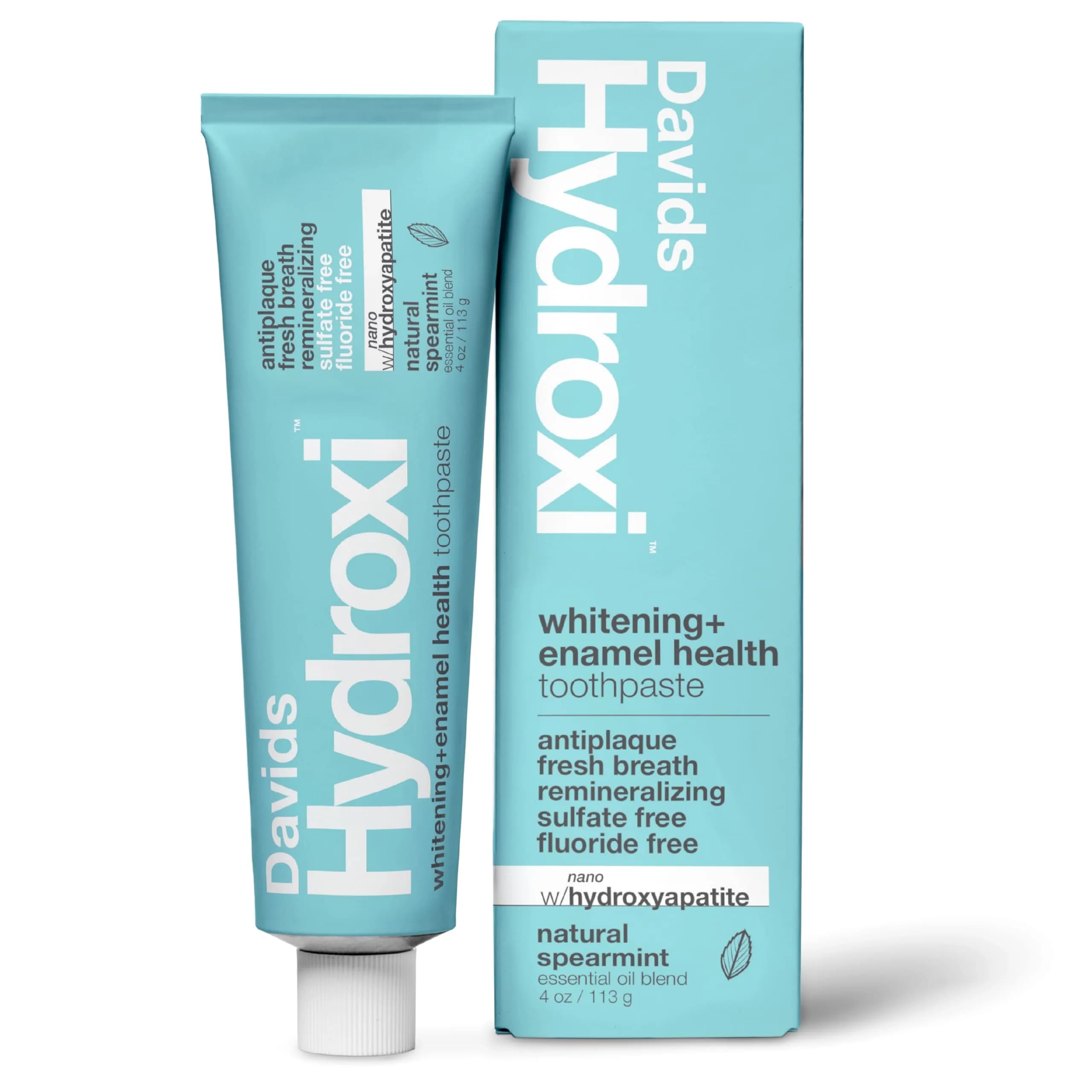 Davids Hydroxi Nano Hydroxyapatite Toothpaste for Enamel Health & Whitening, Kid Friendly Spearmint Flavor 113g (4 oz) - main product image
