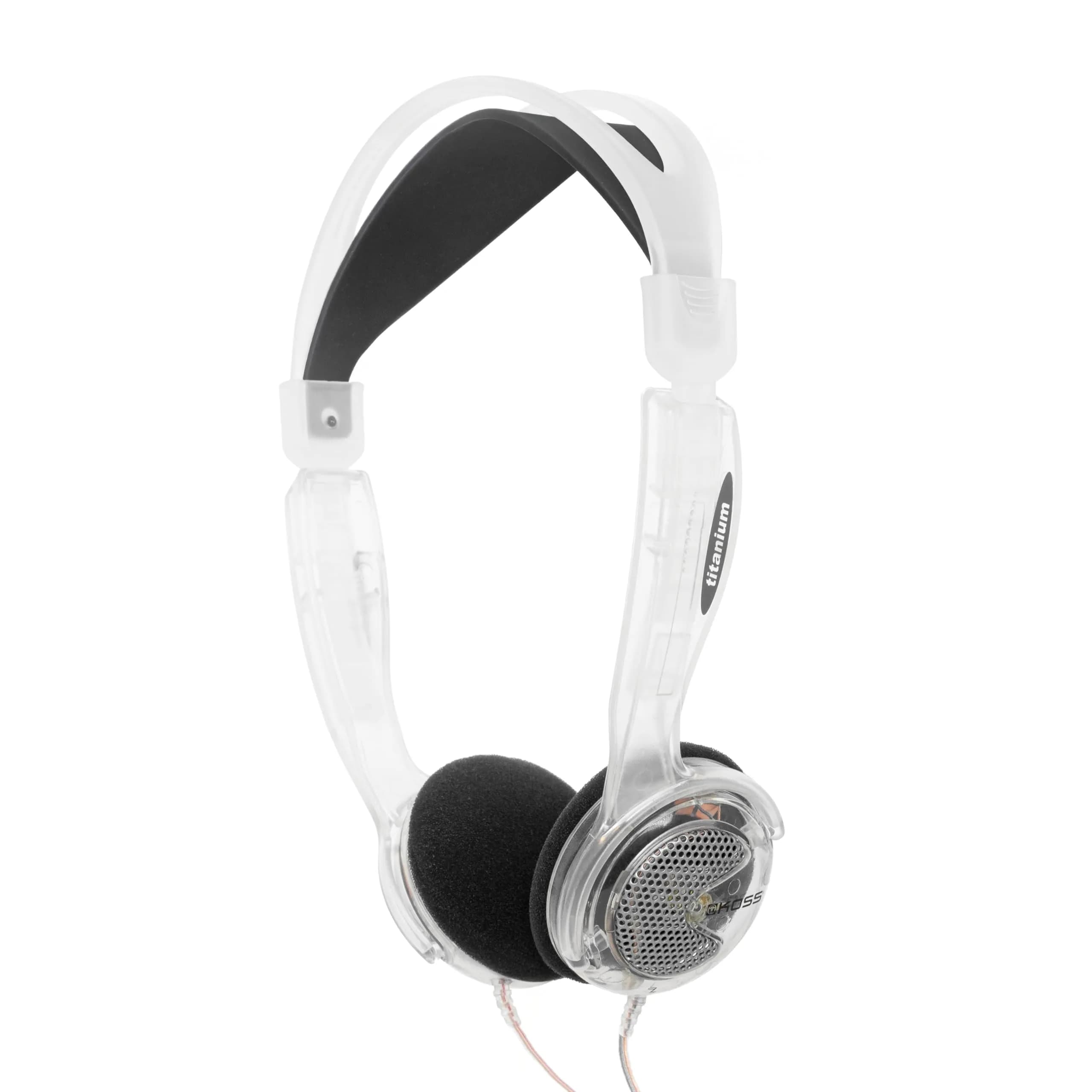 Koss KTXPro1 Clear Retro Style On-Ear Headphones | 15-25,000 Hz Frequency Response - main product image