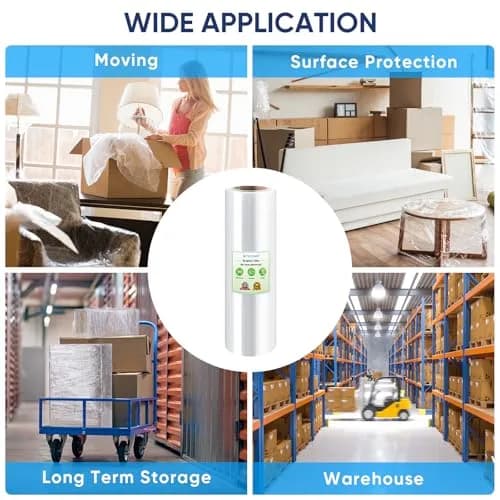TICONN Stretch Wrap Roll 45.7 cm x 304.8 m (18 in x 1000 ft) | Industrial Strength Plastic Film for Moving Furniture & Boxes thumbnail 6