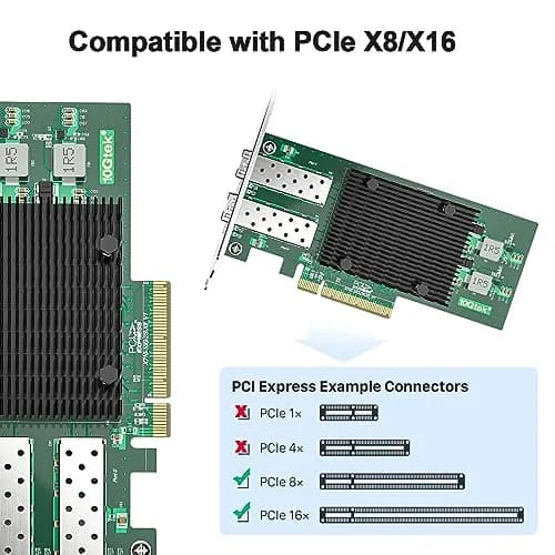 10Gtek Dual SFP+ Port 10Gb PCI-E NIC Network Card with Intel X710-BM2 Controller | 2-Pack thumbnail 2