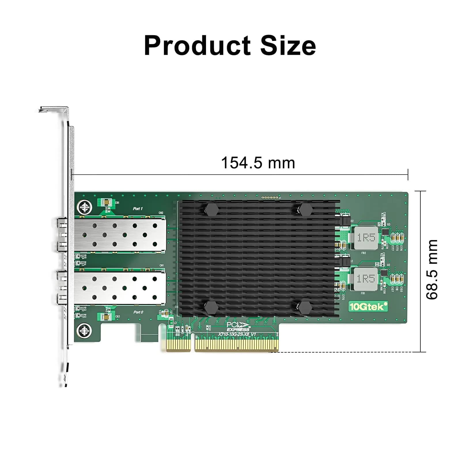 10Gtek Dual SFP+ Port 10Gb PCI-E NIC Network Card with Intel X710-BM2 Controller | 2-Pack - view 3