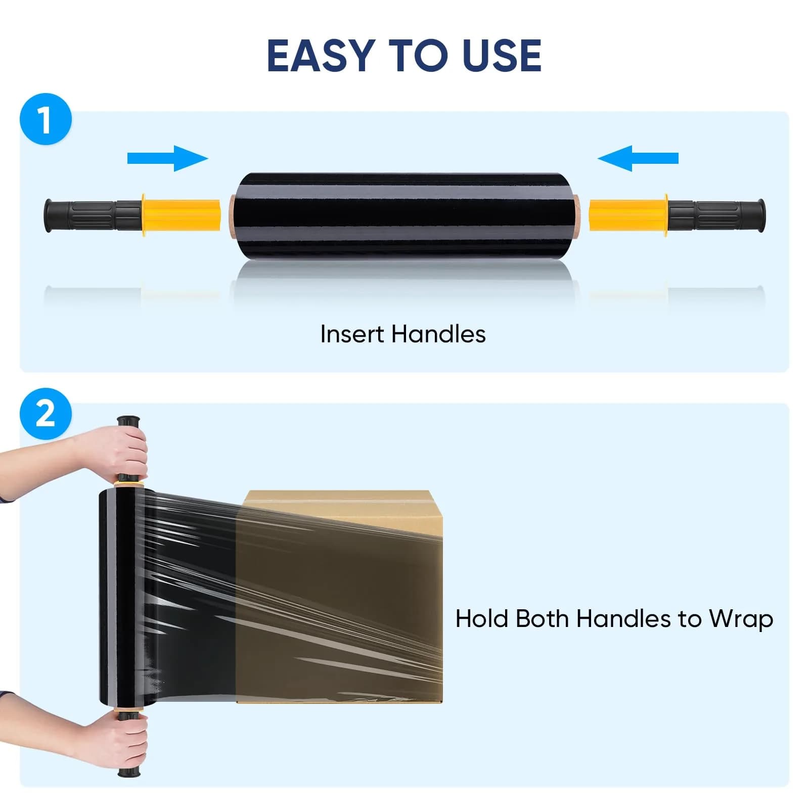 TICONN Black Stretch Wrap Film Roll, 1000ft Industrial Strength 45.7cm (18 inch) Wide - 4 Pack | Essential Packing Supply - view 6