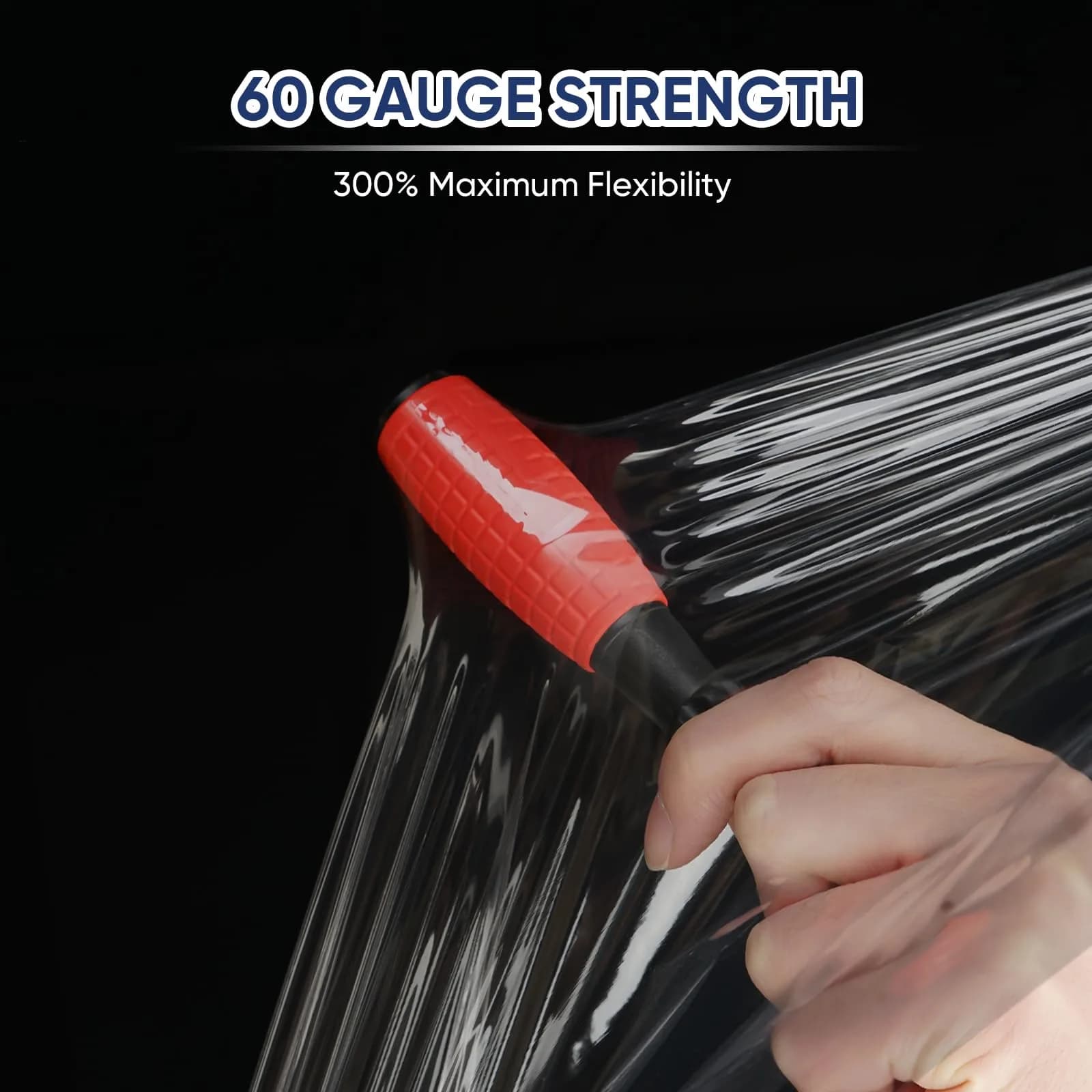 TICONN Black Stretch Wrap Film Roll, 1000ft Industrial Strength 45.7cm (18 inch) Wide - 4 Pack | Essential Packing Supply - view 3