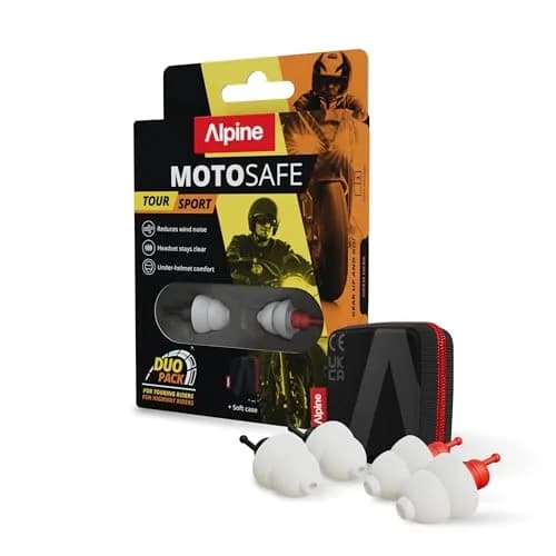 Alpine MotoSafe Duo Motorcycle Ear Plugs for Wind Noise Reduction | 2 Pairs (20dB SNR) thumbnail 1
