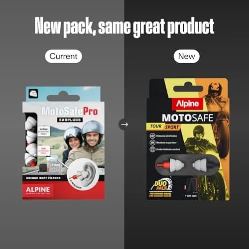 Alpine MotoSafe Duo Motorcycle Ear Plugs for Wind Noise Reduction | 2 Pairs (20dB SNR) thumbnail 6