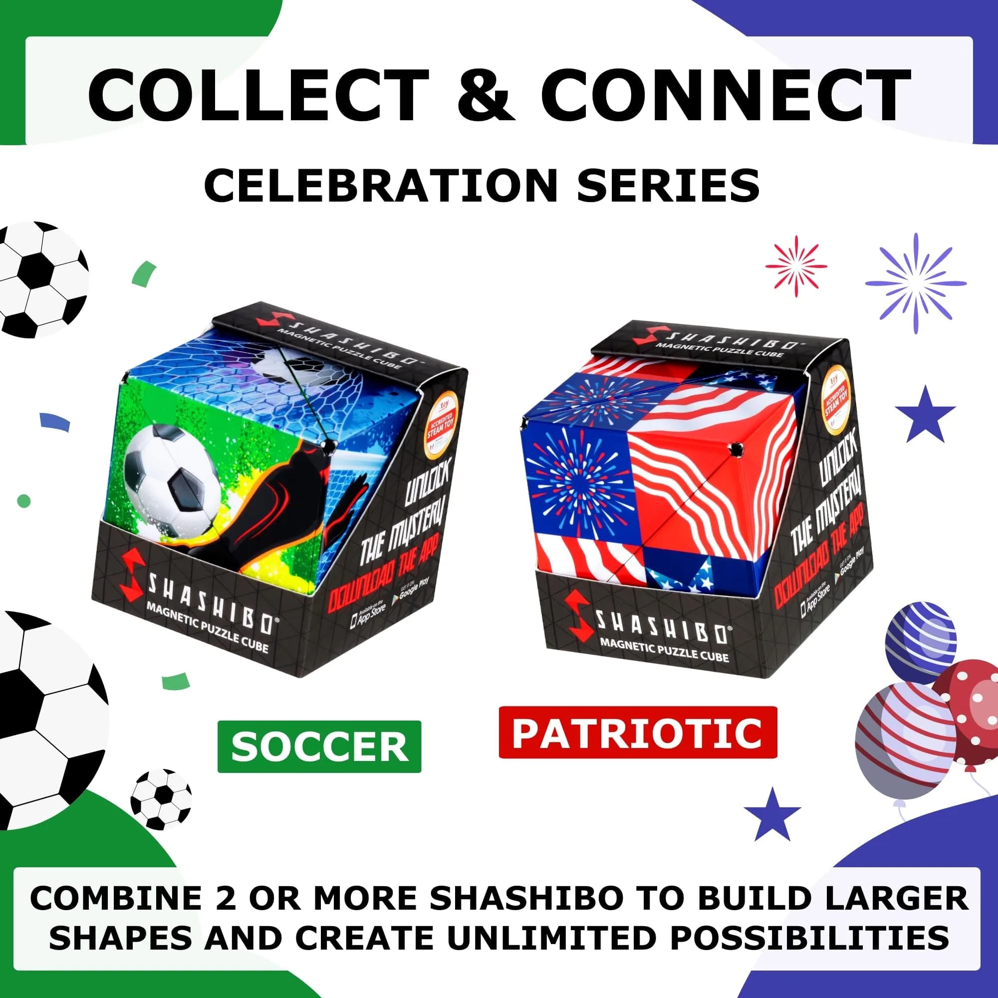 Shashibo Soccer Dodeca Sensory Fidget Toy | Shape Shifting Cube for Kids & Adults - view 6