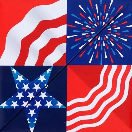 Shashibo Patriotic Dodeca Sensory Fidget Toy | Shape Shifting Cube for Stress Relief - main product image