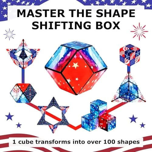 Shashibo DODECA Patriotic Magnetic Puzzle Cube 6.3cm (2.5in) | STEM/STEAM Educational Fidget Toy thumbnail 4