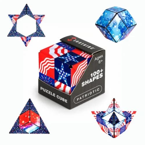 Shashibo DODECA Patriotic Magnetic Puzzle Cube 6.3cm (2.5in) | STEM/STEAM Educational Fidget Toy thumbnail 1