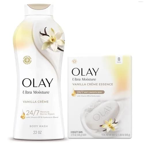 Olay Ultra Moisture Body Wash & Vanilla Crème Beauty Bar Bundle | 650ml (22 fl oz) + 210g (7.5 oz total) thumbnail 1
