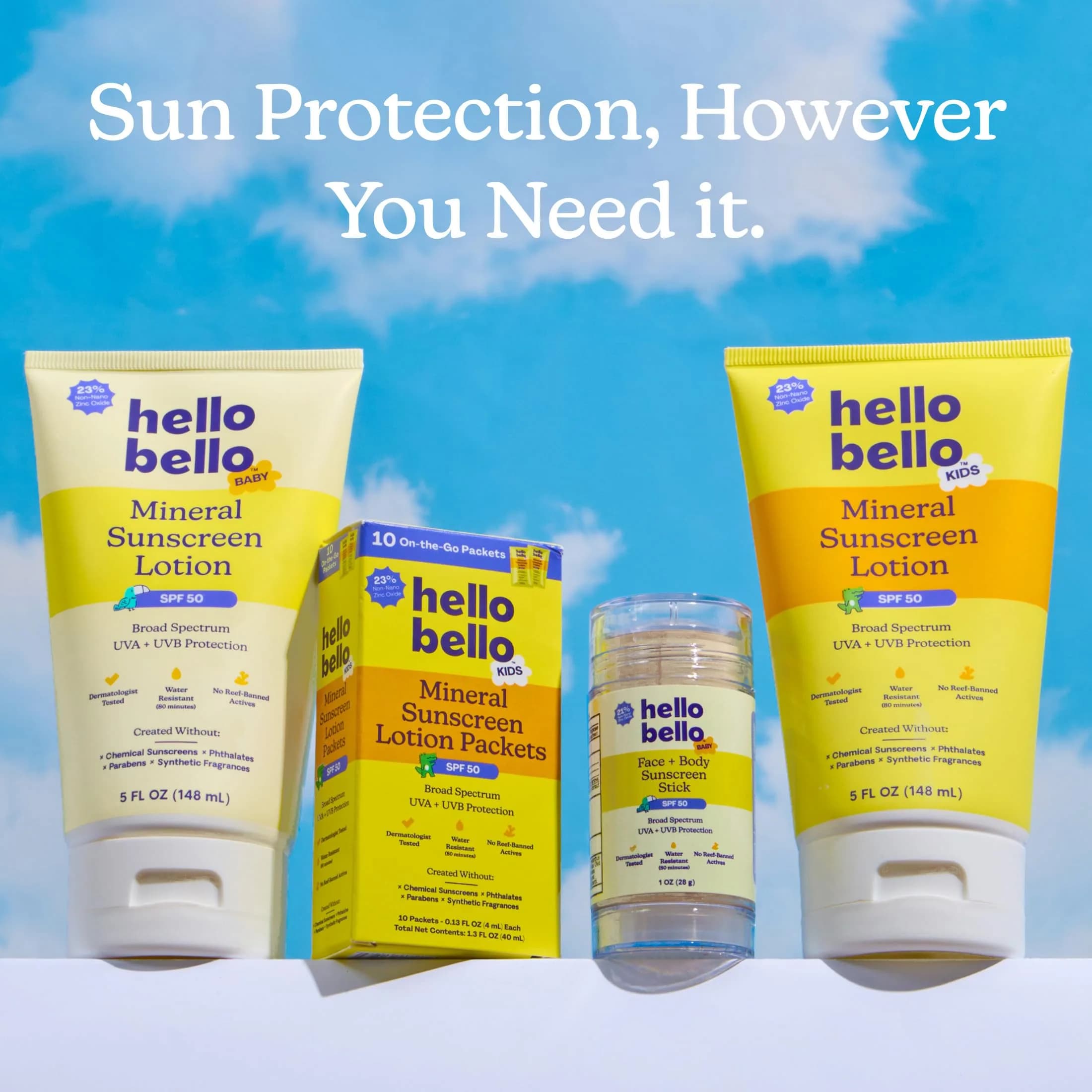Hello Bello Baby Mineral Sunscreen Lotion SPF 50, 3 oz - Gentle Roll-On Sun Protection for Face & Body - view 9
