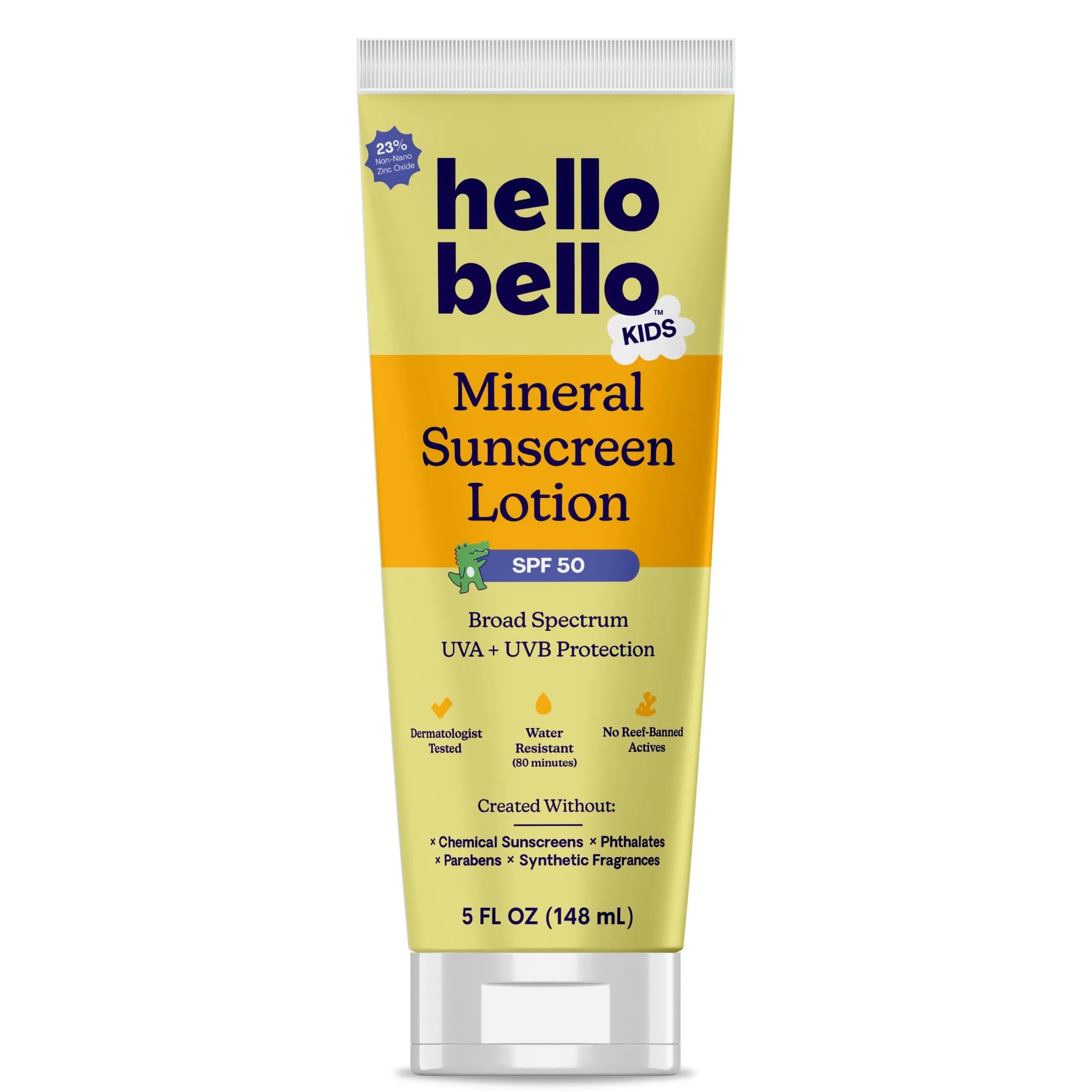 Hello Bello Kids Mineral SPF 50 Sunscreen Lotion, 150ml (5 fl oz) | Water Resistant & Reef Friendly - main product image