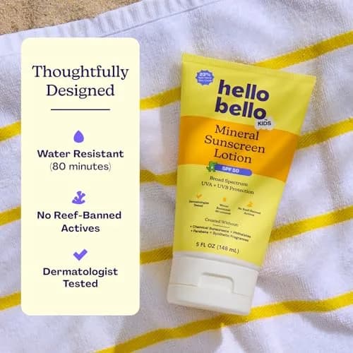 Hello Bello Kids Mineral Sunscreen Lotion SPF 50 Broad-Spectrum 148ml (5 fl oz) | Reef Friendly thumbnail 4