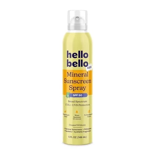 Hello Bello Kids SPF 50 Mineral Sunscreen Spray 5oz | Broad Spectrum UVA + UVB Protection - main product image