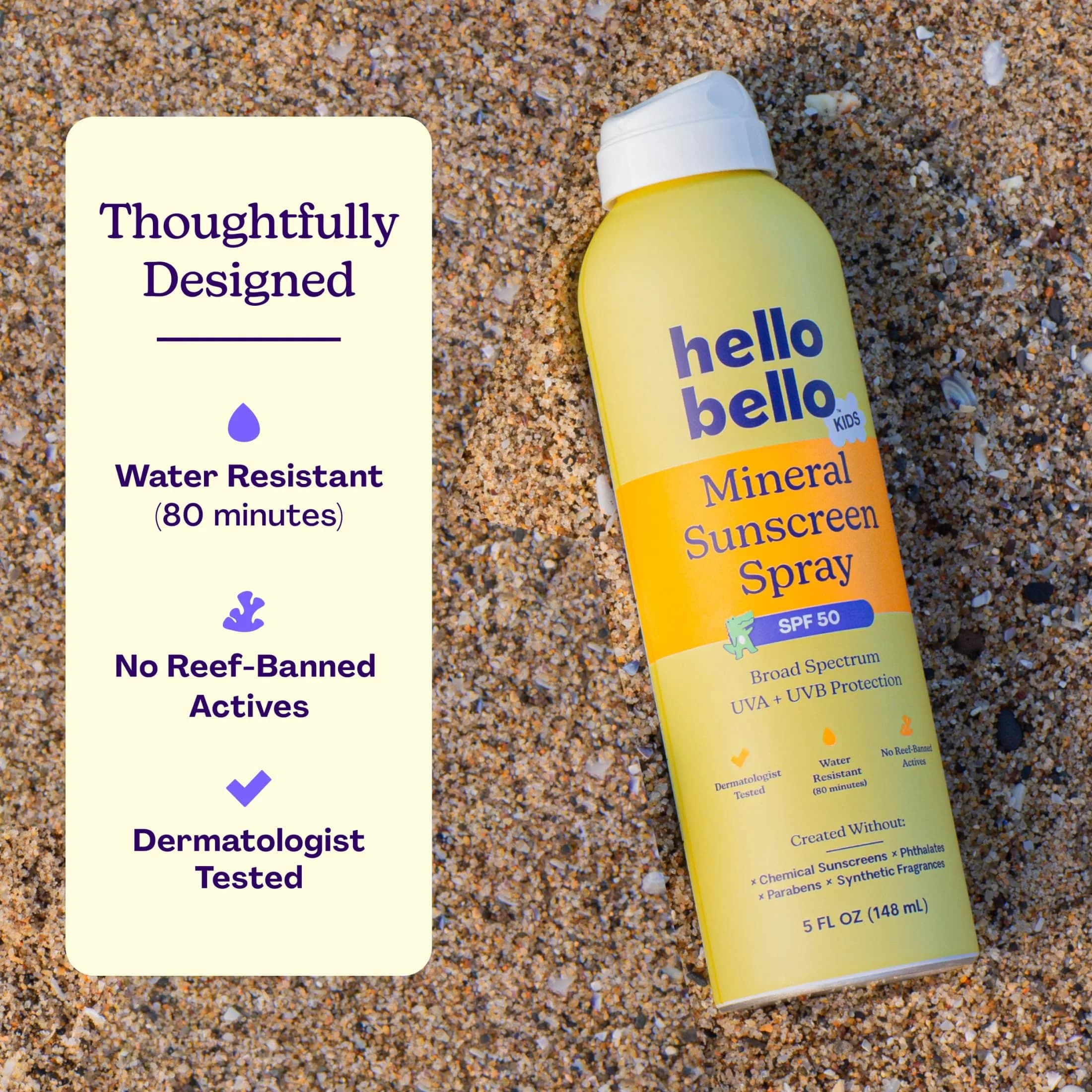 Hello Bello Kids SPF 50 Mineral Sunscreen Spray - 5oz Bottle | Gentle UVA + UVB Protection - view 2