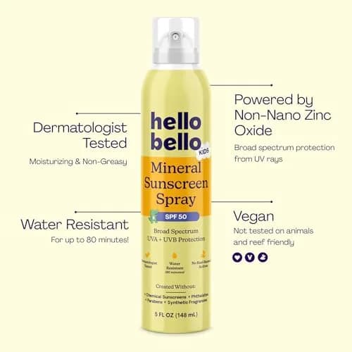Hello Bello Kids Mineral Sunscreen Spray SPF 50 142g (5 fl oz) | Broad-Spectrum UVA/UVB Protection thumbnail 3