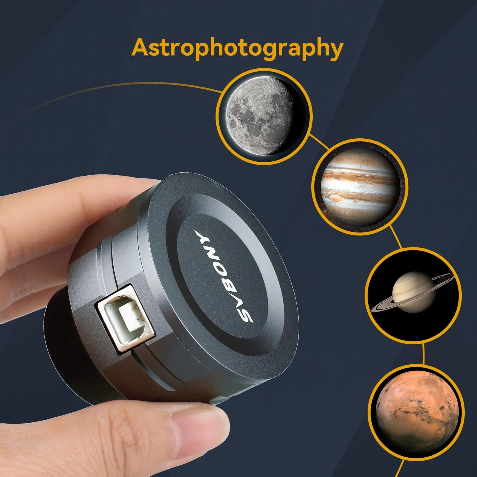 SVBONY SV105 Telescope Camera with UHC Filter | USB 2.0 IMX307 CMOS Color Astrophotography Camera for Beginners - view 6