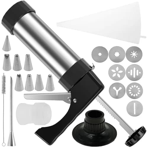 bigjvbfv Churro Maker Machine with 3 Tips & Filling Bag | Stainless Steel, Black (22x15x5.6 cm) thumbnail 1