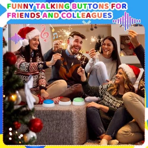 Ovveroche 10 Pieces Recordable Answer Buzzers | Classroom Buzzers for Study, Office, Home, Pet Training Toy thumbnail 6
