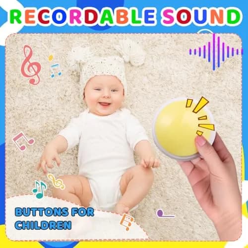 Ovveroche 10 Pieces Recordable Answer Buzzers | Classroom Buzzers for Study, Office, Home, Pet Training Toy thumbnail 7