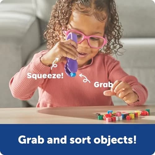 Learning Resources Flex-Grip Tongs | Fine Motor Skills for Kids, Bright Colors, Reusable Storage (15.49cm/6in) thumbnail 3