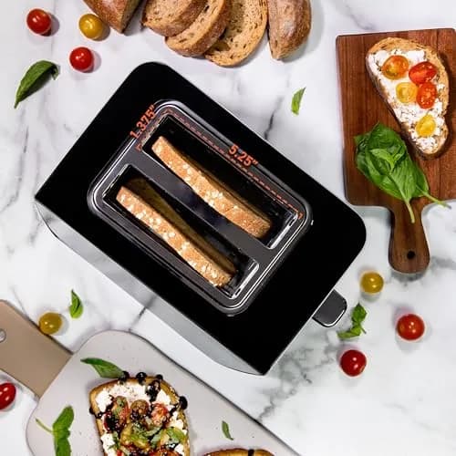 Nostalgia Inspirex Two Slice Touchscreen Toaster, Black | Modern Kitchen Essential thumbnail 5