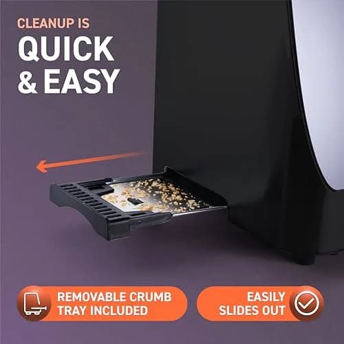 Nostalgia Inspirex Two Slice Touchscreen Toaster, Black | Modern Kitchen Essential thumbnail 6