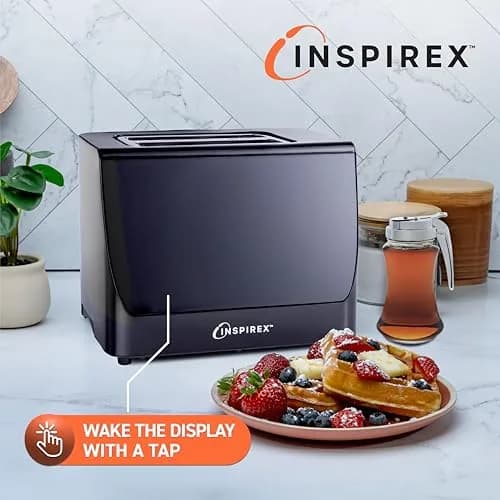 Nostalgia Inspirex Two Slice Touchscreen Toaster, Black | Modern Kitchen Essential thumbnail 7