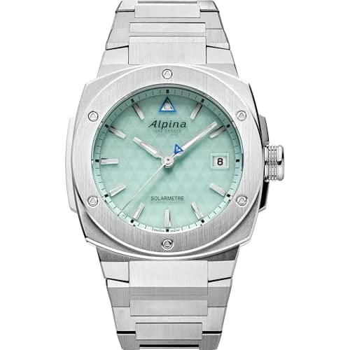 Alpina Solar Powered Watch 37.5mm Silver-Tone Stainless Steel Case with Teal Dial | Unisex Solar Quartz thumbnail 1