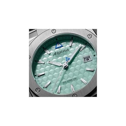 Alpina Solar Powered Watch 37.5mm Silver-Tone Stainless Steel Case with Teal Dial | Unisex Solar Quartz thumbnail 2