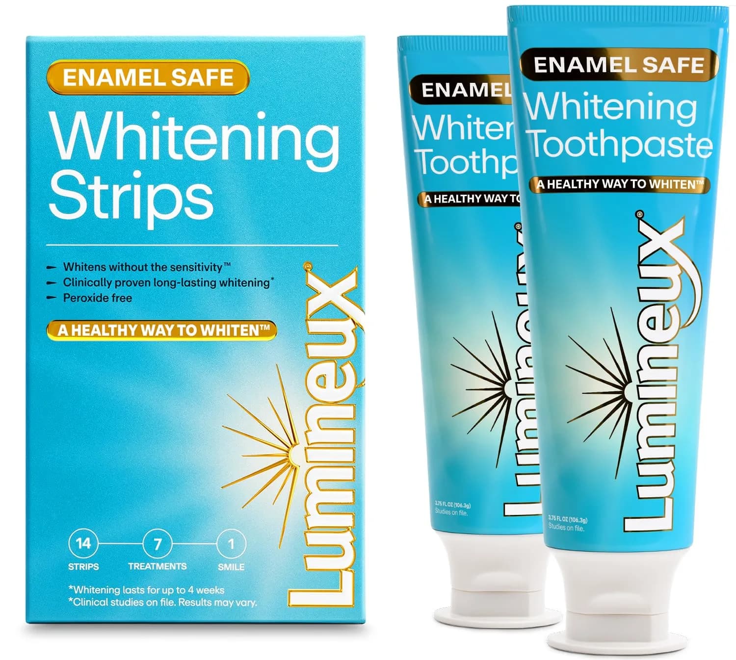 Lumineux Teeth Whitening Strips Enamel Safe Formula (863825) | Dentist-Formulated Stain Removal - main product image