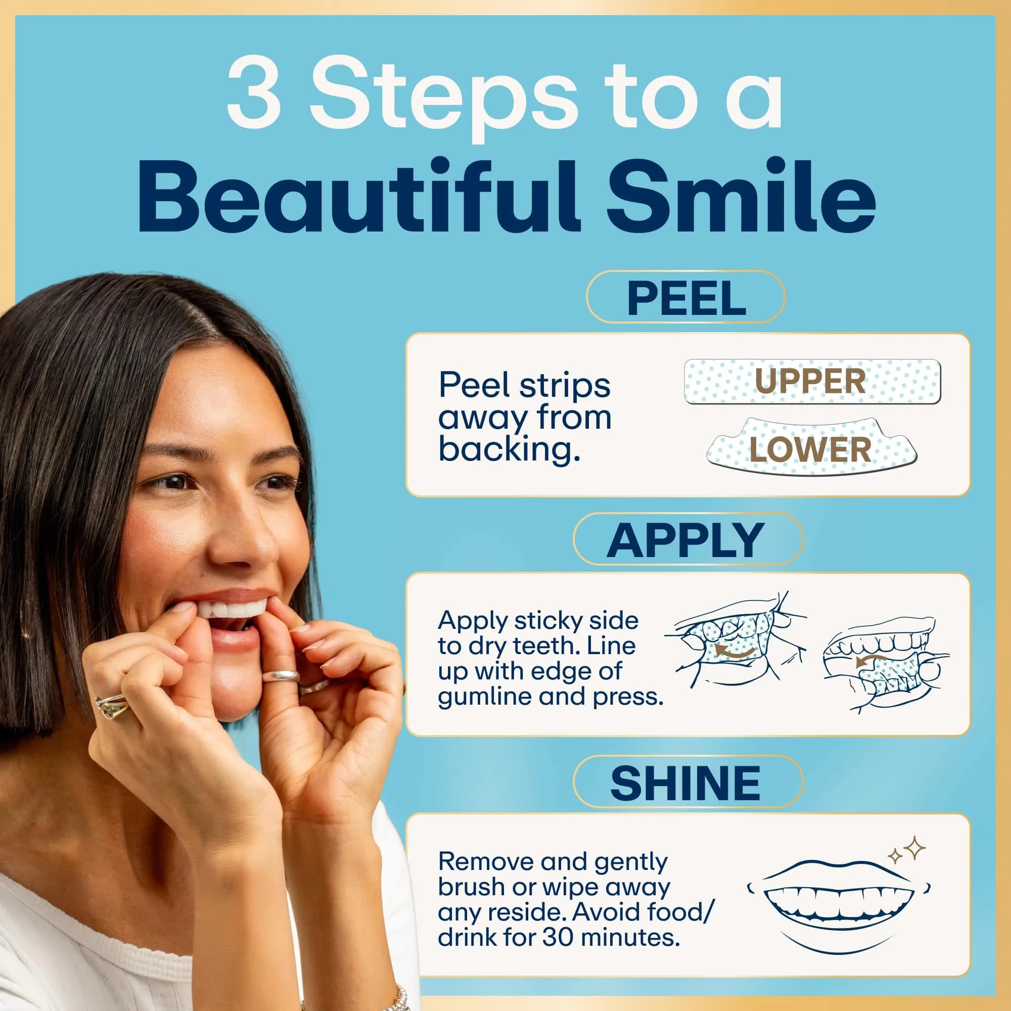 Lumineux Teeth Whitening Strips Enamel Safe Formula (863825) | Dentist-Formulated Stain Removal - view 4