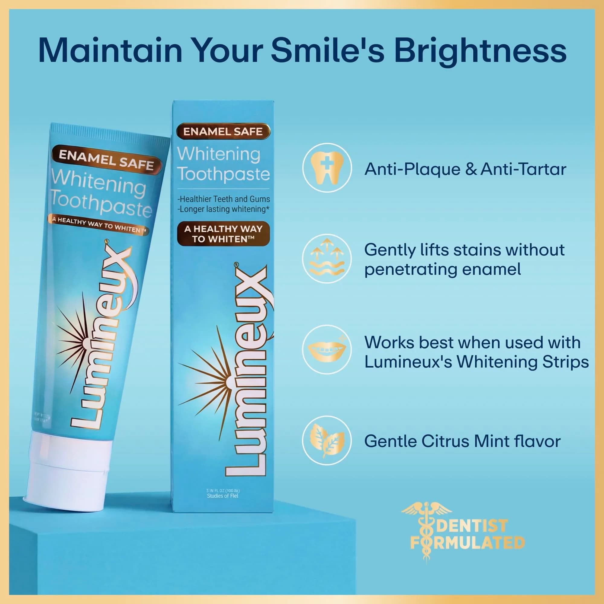 Lumineux Teeth Whitening Strips Enamel Safe Formula (863825) | Dentist-Formulated Stain Removal - view 5