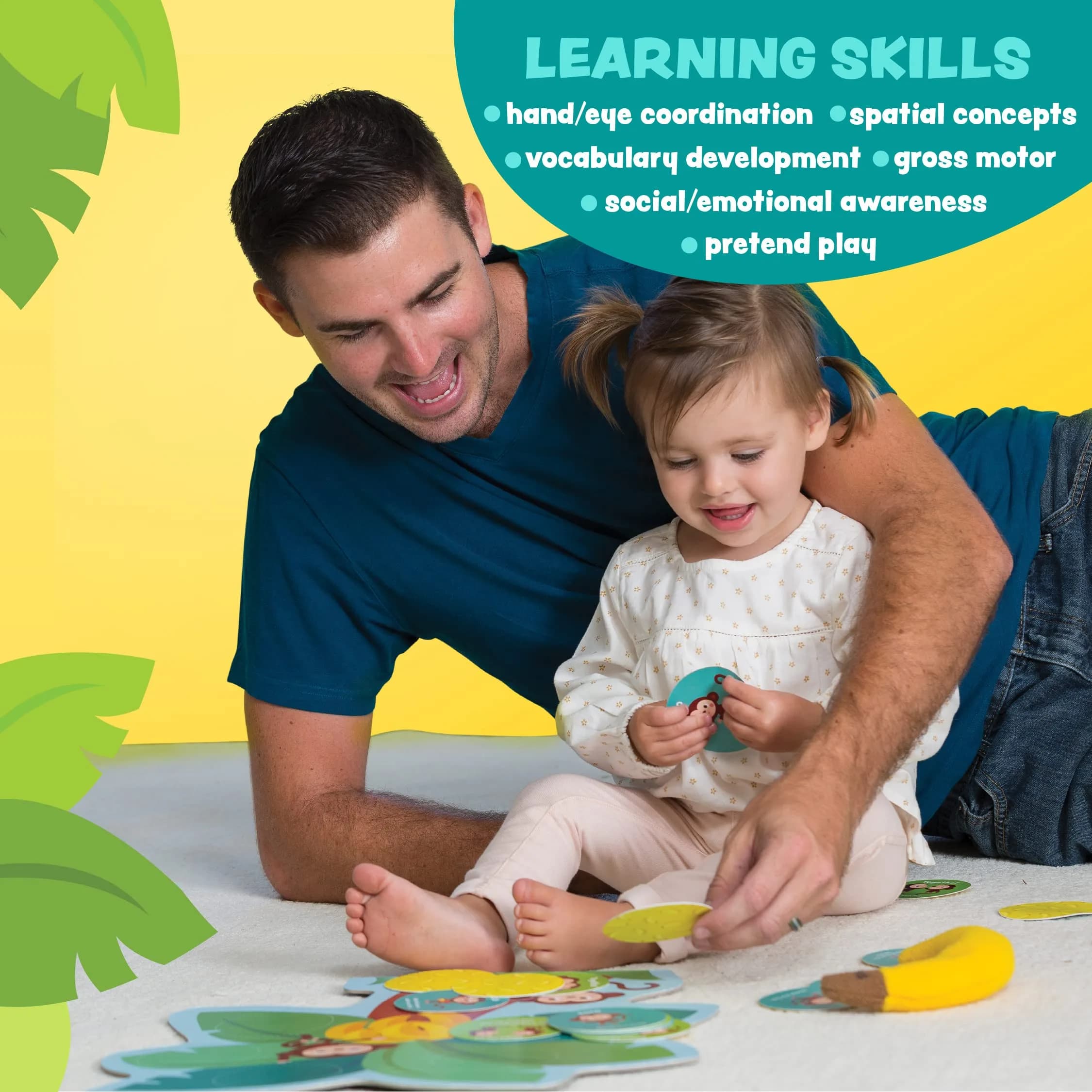 Peaceable Kingdom Monkey Around First Game for Toddlers Interactive Play with Parent Ages 2+ | ASTM-Tested Educational Board Game - view 5