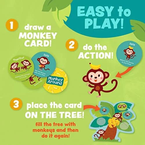 Peaceable Kingdom Monkey Around First Game for Toddlers Interactive Play with Parent Ages 2+ | ASTM-Tested Educational Board Game thumbnail 3