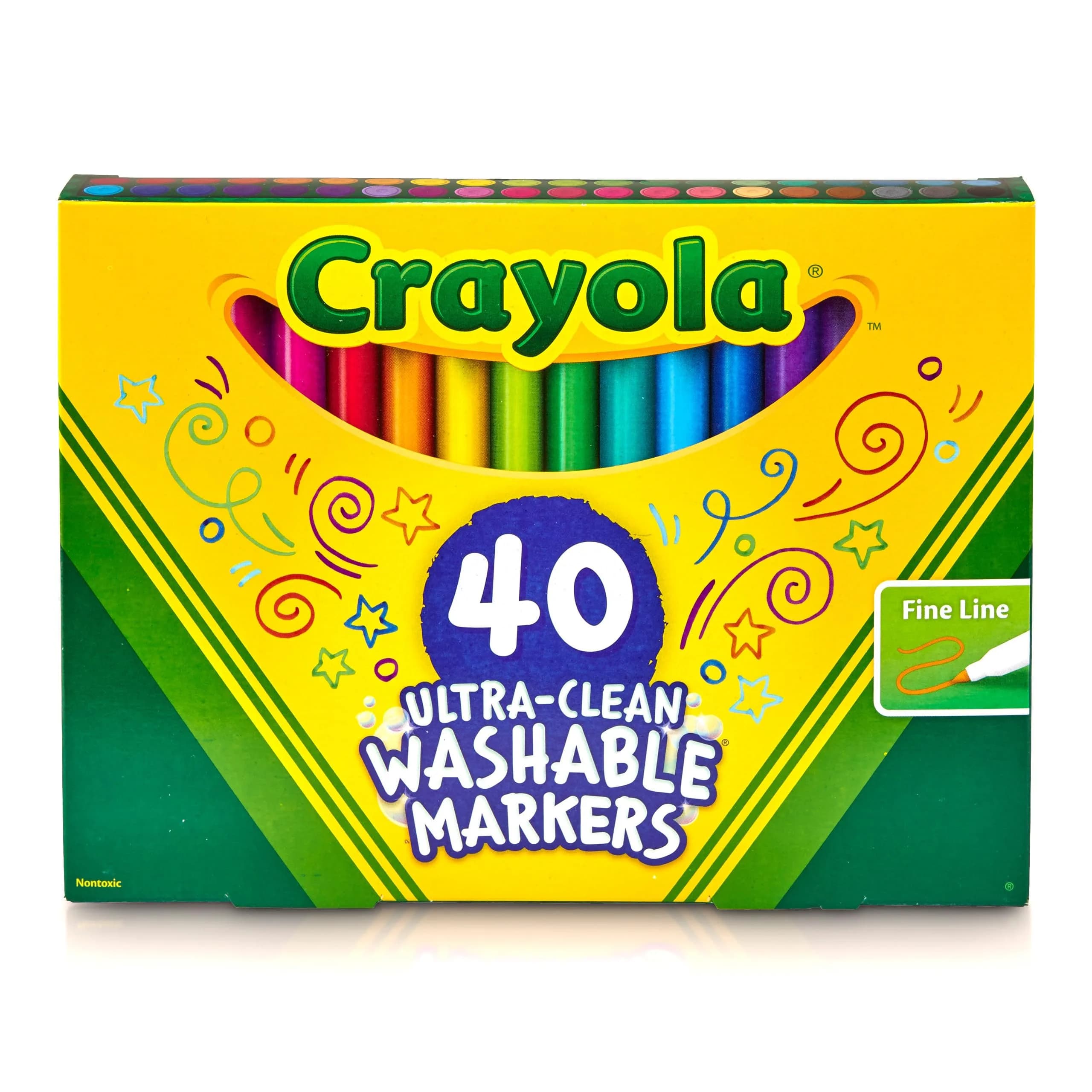 Crayola Ultra Clean Fine Line Washable Markers (40ct) | Bulk Art Supplies for India - main product image