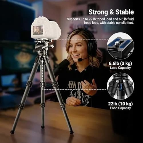 NEEWER Carbon Fiber Desktop Mini Tripod 10.8" | Portable Travel Camera Support thumbnail 3