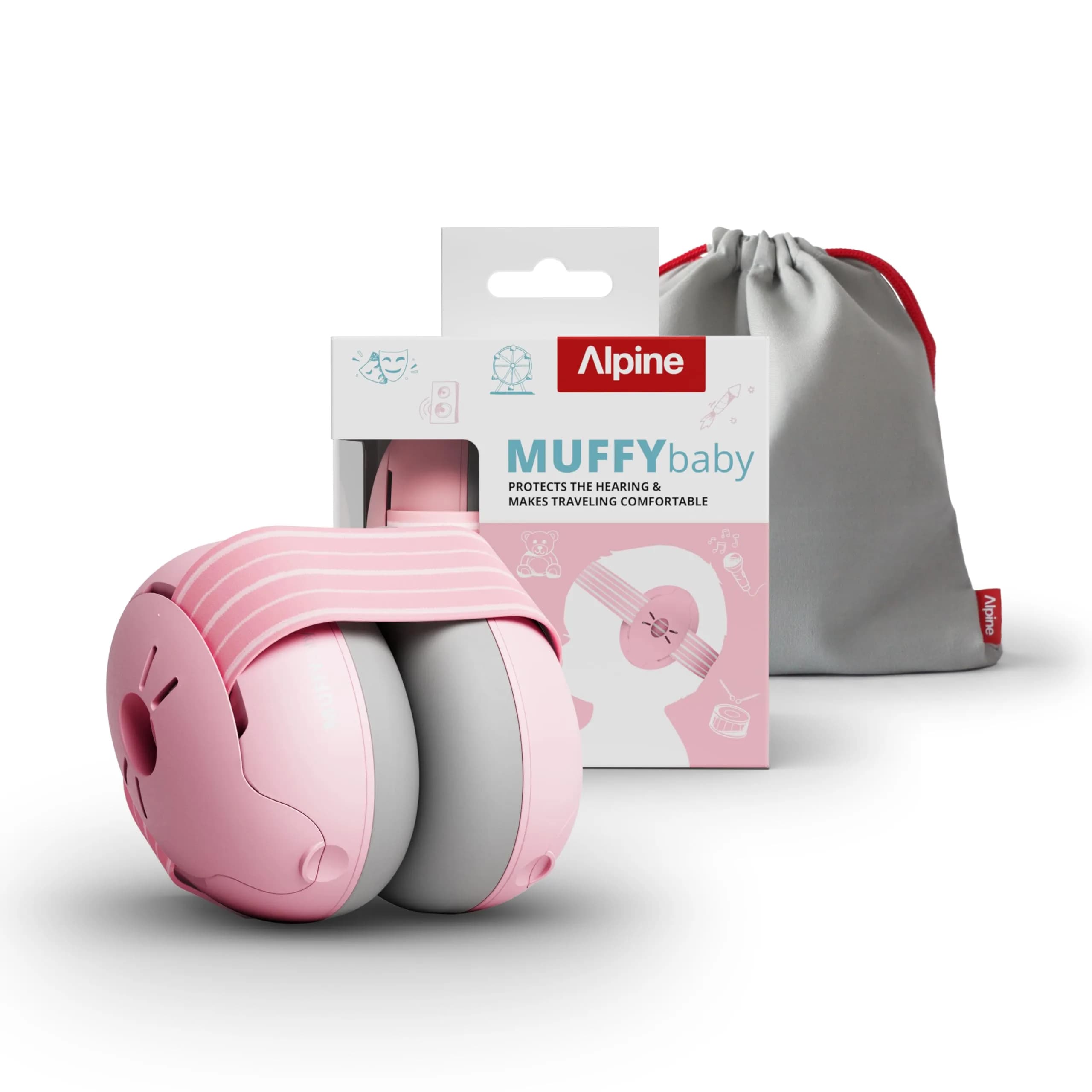 Alpine Muffy Baby Ear Protection Earmuffs in Blush Pink for Babies & Toddlers - main product image