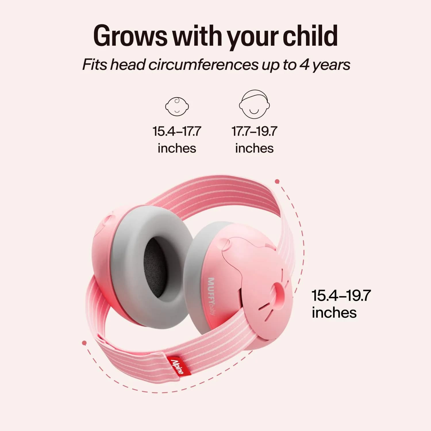 Alpine Muffy Baby Ear Protection Earmuffs in Blush Pink for Babies & Toddlers - view 4