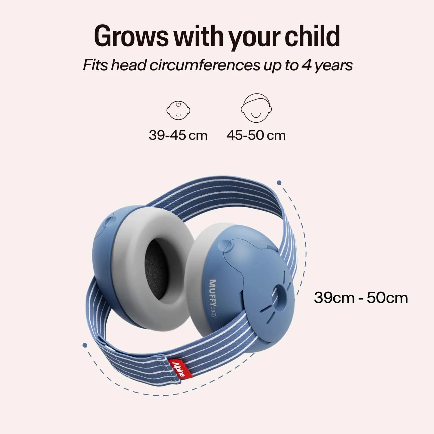 Alpine Muffy Baby Ear Muffs Noise Protection for Toddlers | 23 dB SNR (114g) | Denim Striped - view 5