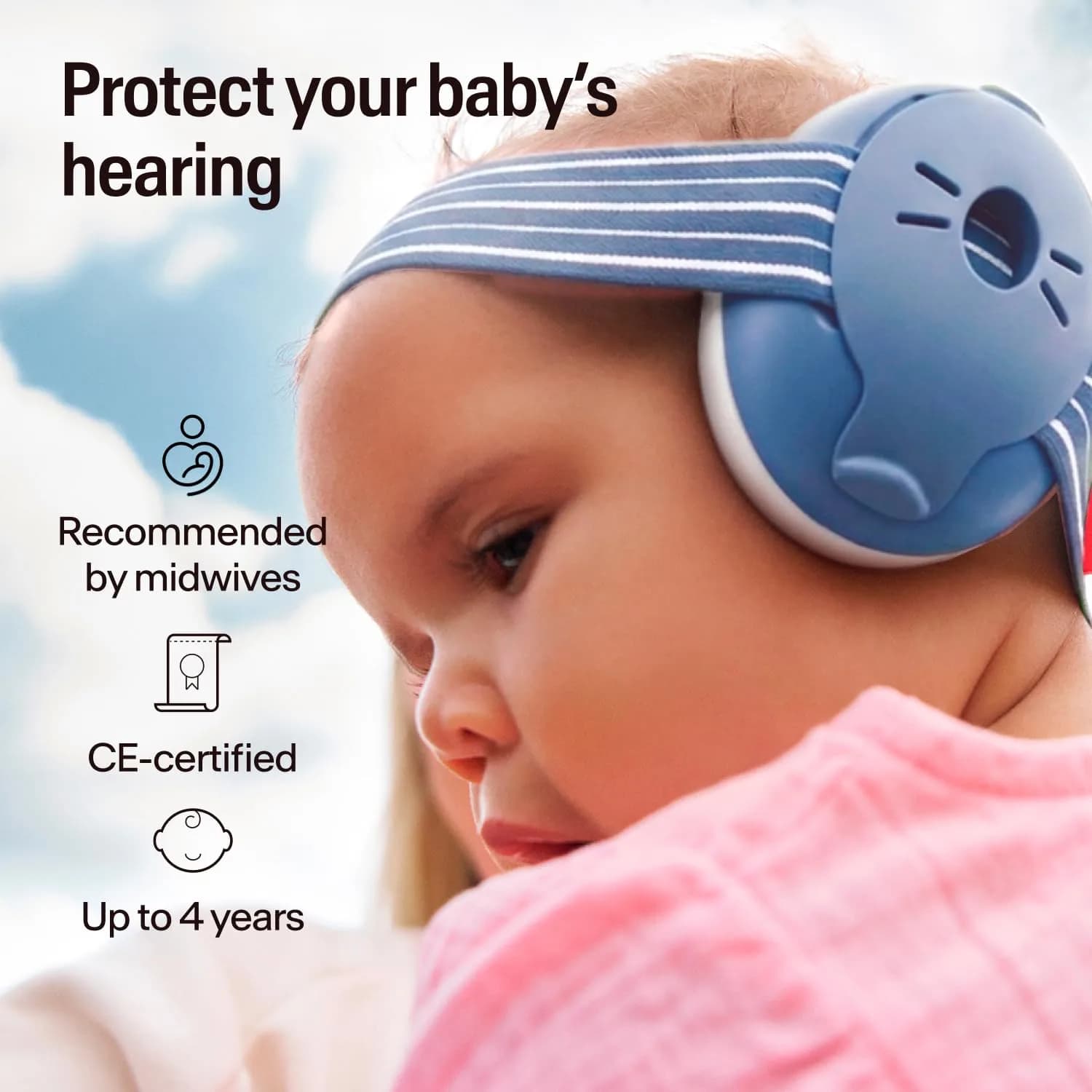 Alpine Muffy Baby Denim Earmuffs for Babies & Toddlers up to 4 Years | CE & ANSI Certified Noise Reduction - view 2