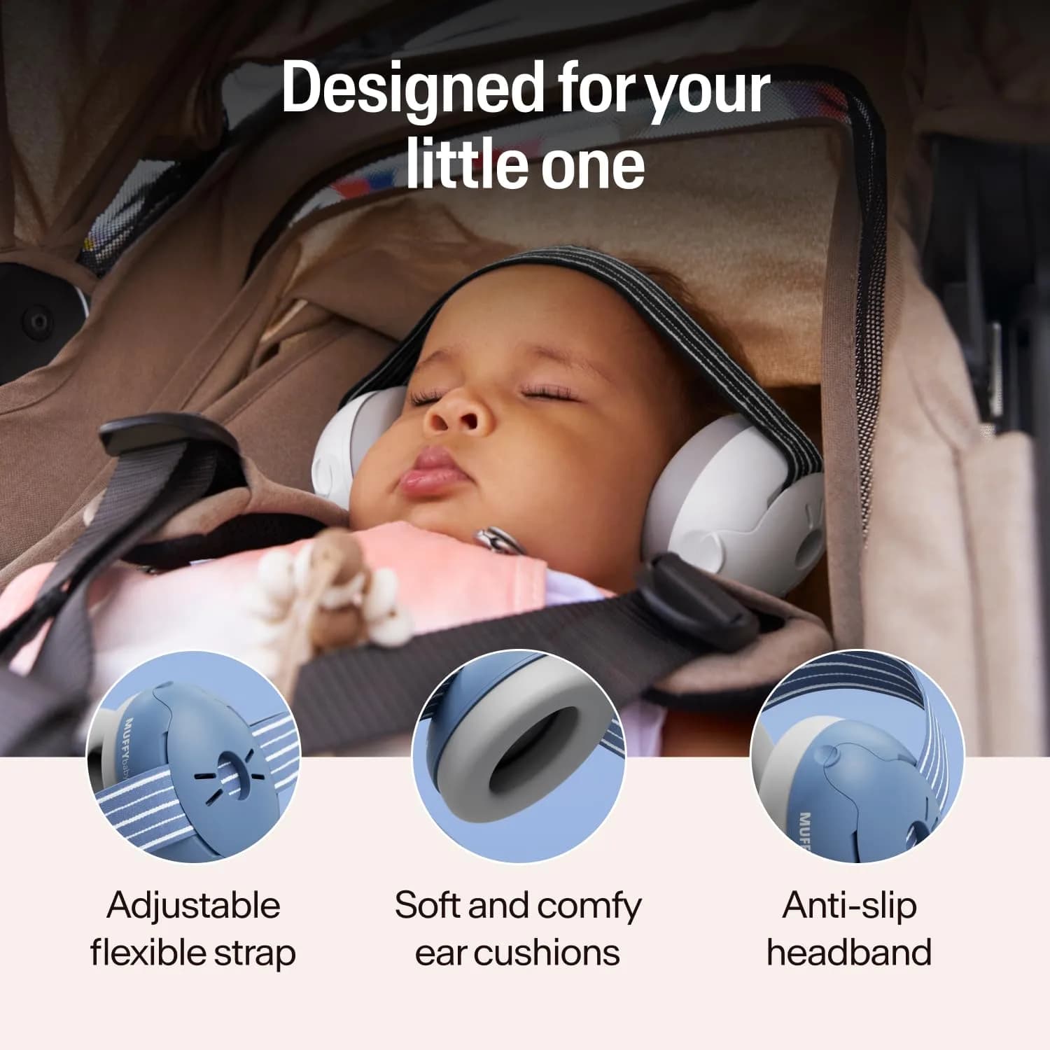 Alpine Muffy Baby Denim Earmuffs for Babies & Toddlers up to 4 Years | CE & ANSI Certified Noise Reduction - view 3